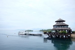 MT. APO from the infinity pool of Pearl Farm Resort in Samal Island, our home for a night in Davao