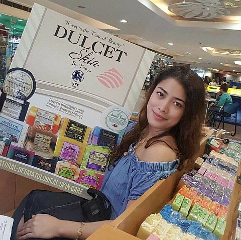 Tanya Mondeñedo, owner of Dulcet Skin, has a corner displaying her products at SM City Cebu. Monteñedo says she started her business with a capital of P80,000 and has already earned P5 million in the last couple of years. CONTRIBUTED PHOTO 