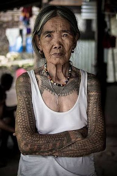 Whang-od Oggay is a Filipina tattoo artist from Buscalan, Tinglayan, Kalinga, Philippines. She is considered as the last mambabatok from the Butbut people in Buscalan Kalinga and the oldest tattoo artist in the Philippines.