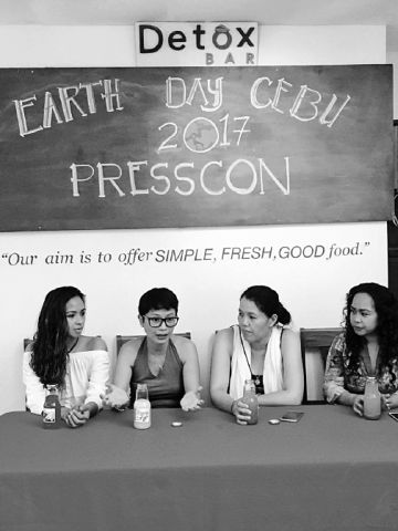 From left: Roza Javier and Anne Dala of Cebu Food Revolution, Japamala Arnaldo of Art Cebu and Weng of Cebu Farmers Market partner together to lead the Earth Day celebration in Cebu. contributed photo 