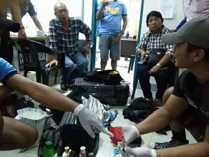 A joint AFP-PNP raid in an apartment on Paglao Island, Bohol  rented by Supt. Maria Cristina Nobleza and bomb expert Renierlo Dongon yields components for making explosives. (CDN PHOTO/Leo Udtohan)