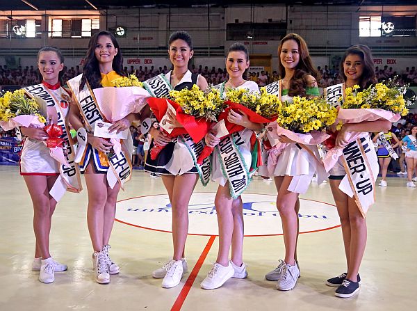 GOV BASKETBALL CUP 2017/APRIL 09,2017:(left to right) Niña Marie Armilla of Sogod 2nd Runner-up North,Kristine Ann Gillamac of Bantayan 1st Runner-up North and Kathleen Mae Lindio of Danao City is Ms Governors Cup North 2017,Natalie Shaw of Talisay City is Ms Governors Cup South 2017,Marielle Cartagena of Dalaguete 1st Runner-up South and Gerhicka Carcueva of Ginatilan 2nd Runner-up South pose during Governors Cup inter Cities and Municipalities Basketball tournament grand opening at Cebu Coliseum.(CDN PHOTO/LITO TECSON)