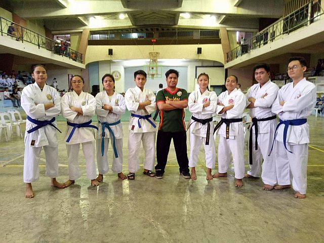 Members of the USJ-R karatedo team during the 2017 Regional Prisaa in Tagbilaran, Bohol. (CONTRIBUTED)