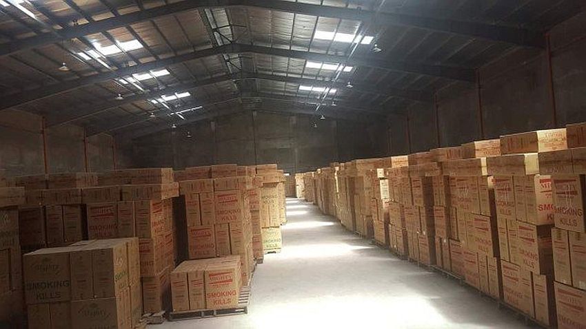 Mighty cigarette products kept in San Simon warehouse in Pampanga. /Contributed photo