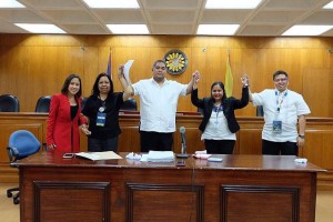 Comelec proclaims Ian Christopher Escario as new Mayor of Bantayan town. The ceremony was held at the Comelec office in Manila on Monday morning. (CONTRIBUTED PHOTO/TEENA ESCARIO-GIERRAN)