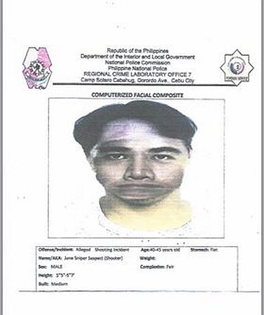 Police release the facial composite of the primary suspect in the killing of Mantuyong barangay captain Antonino Maquilan. (CDN PHOTO/NORMAN MENDOZA)