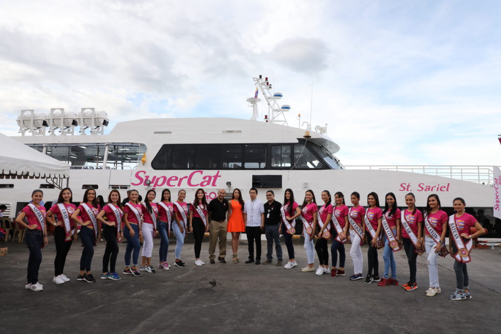SuperCat St. Sariel maiden voyage with Ms. Bohol 2017 candidates [CDN Photo | Tonee Despojo]