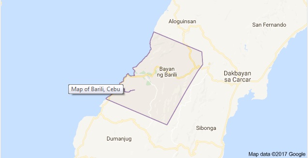 This is a map of Barili town in southwestern Cebu where a dog crossing the highway caused an accident that killed a motorcycle rider from Mandaue City and injured his girlfriend. | Google map