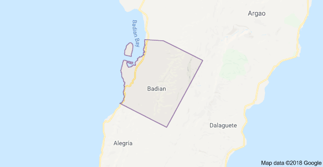 Map of Badian, Cebu | via Google Maps