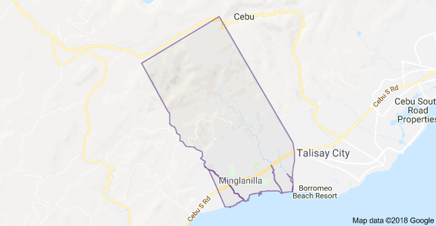 Map of Minglanilla, Cebu | via Google Maps 