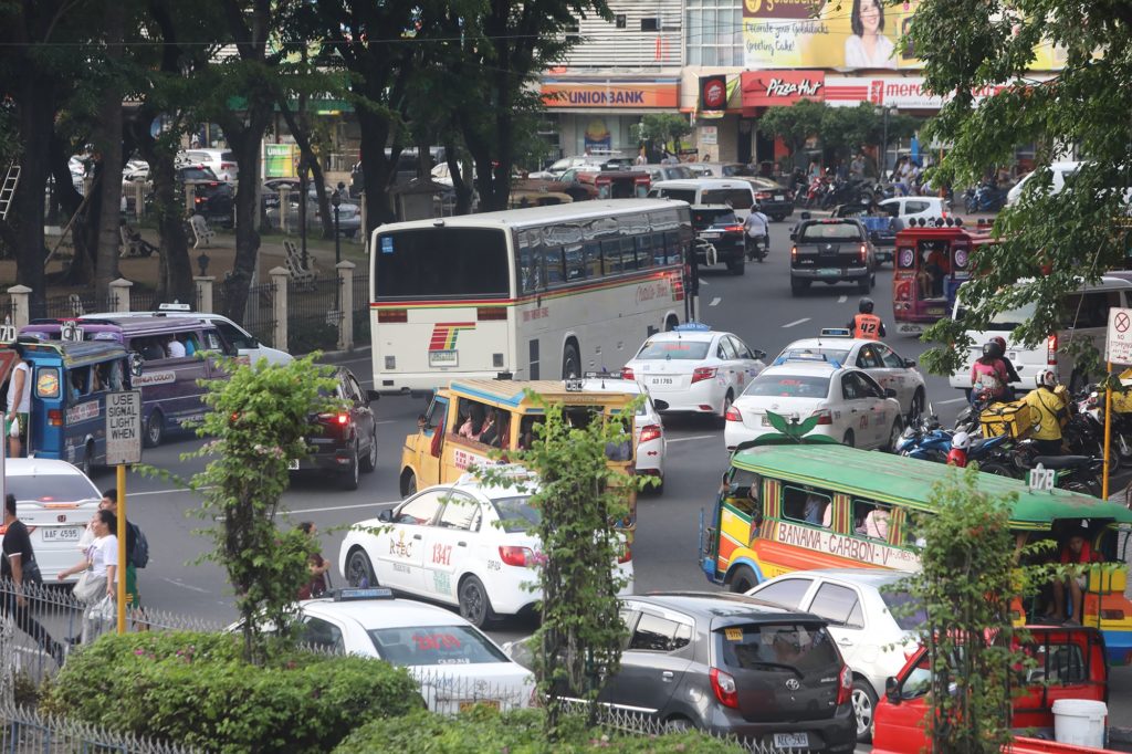 This road section along Fuente Osmeña Rotonda is one of Cebu City’s busiest during rush hours, as shown in this photo taken on July 18, 2018, and has been proposed to be a key hub for the now stalled Bus Rapid Transit (BRT) project.