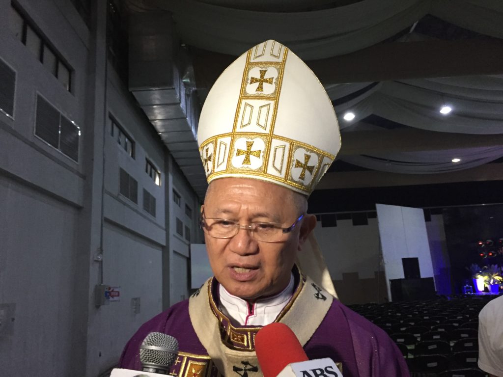 Cebu Archbishop Jose Palma in a press conference after the launch of Pagsangyaw 2021 at the IEC Pavillion in Cebu City on March 16, 2019. | Delta Dyrecka Letigio