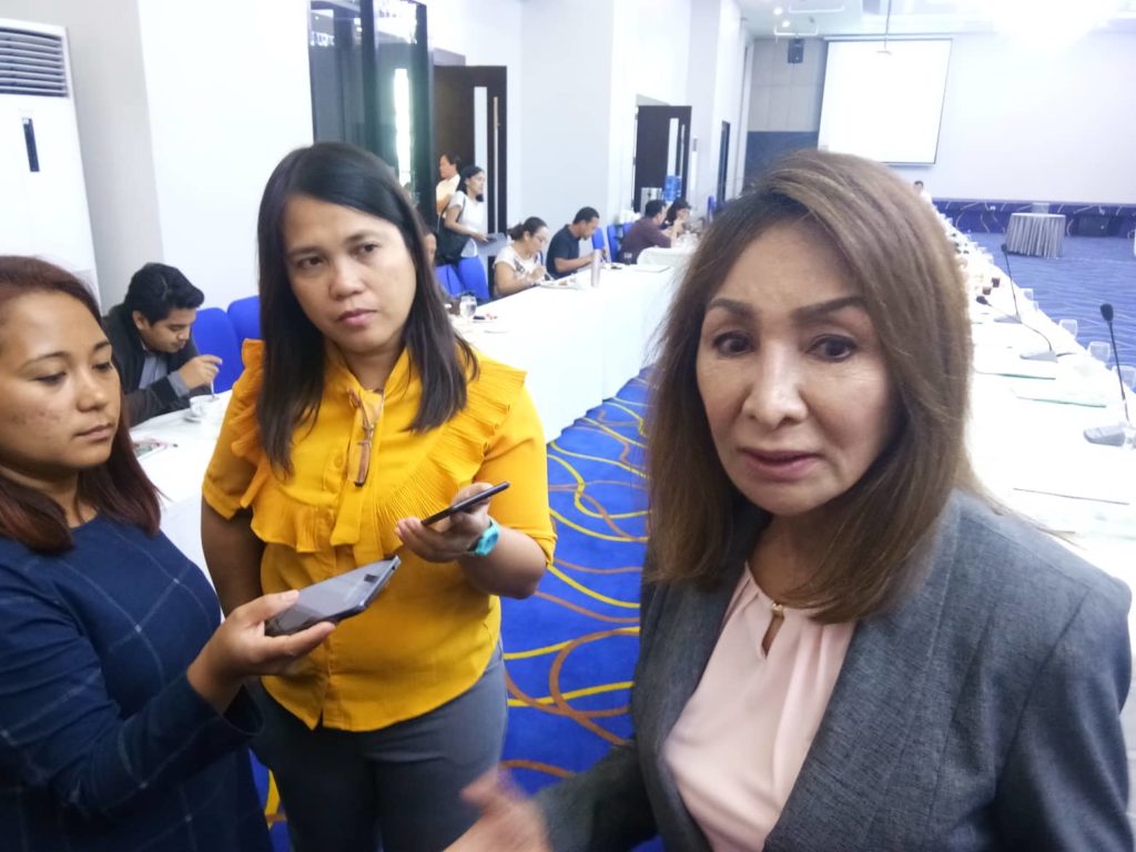 Cebu Governor Gwen Garcia speaks with reporters during the 3rd quarter Full Council Meeting of the Regional Development Council at the Mezzo Hotel on Friday morning, September 20, 2019. CDN Digital photo | Futch Anthony Inso