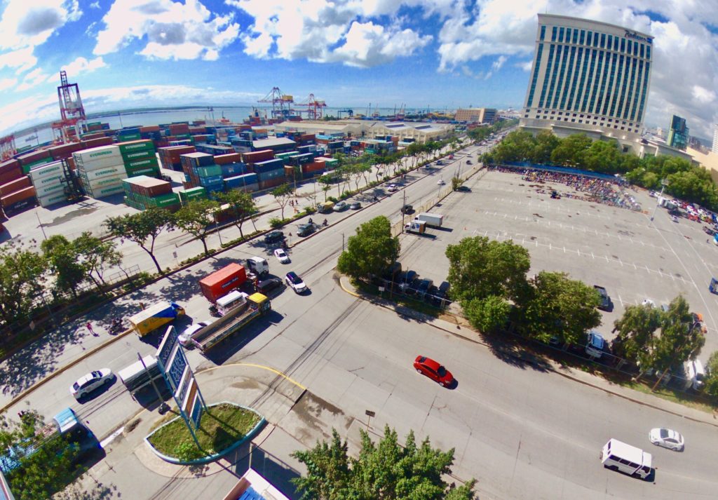 An aerial shot of S. Osmeña Road and the Cebu International Port at the North Reclamation Area in Cebu City. CDN Digital photo | Brian J. Ochoa