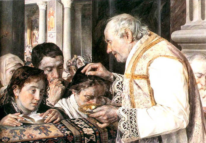 An 1881 painting depicting the ancient observance of Ash Wednesday