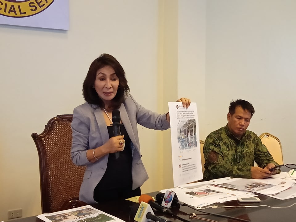 Charges filed against COVID-19 measures violators. Cebu Governor Gwendolyn Garcia shows photos of establishments who violated the social media and social gathering rules against coronavirus of the Capitol during a press briefing on Tuesday, March 24, 2020. | Raul Tabanao