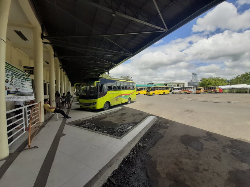 Cebu South Bus Terminal as of 10 a.m. today, March 27, 2020. The long queues are gone and fewer passengers are now waiting to board the buses. | CDN Digital Photo