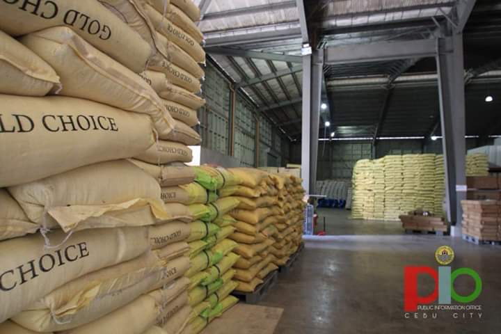 Rice subsidy for inderprivilege residents in Cebu City are awaiting delivery to the respective barangay as the city is placed on ECQ or enhanced community quarantine. | Photo Courtesy of Cebu City PIO