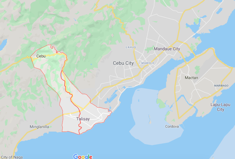 This is a map of Talisay City where a 5-year-old girl, who is a chemotherapy patient,  is among the 14 new COVID-19 cases in the city.