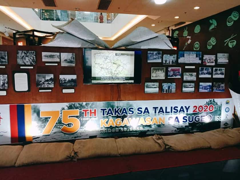 The Talisay City College has set up an exhibit-- The 75th Takas sa Talisay 2020 -- at the Robinsons Mall in Talisay City about the liberation. | Contributed