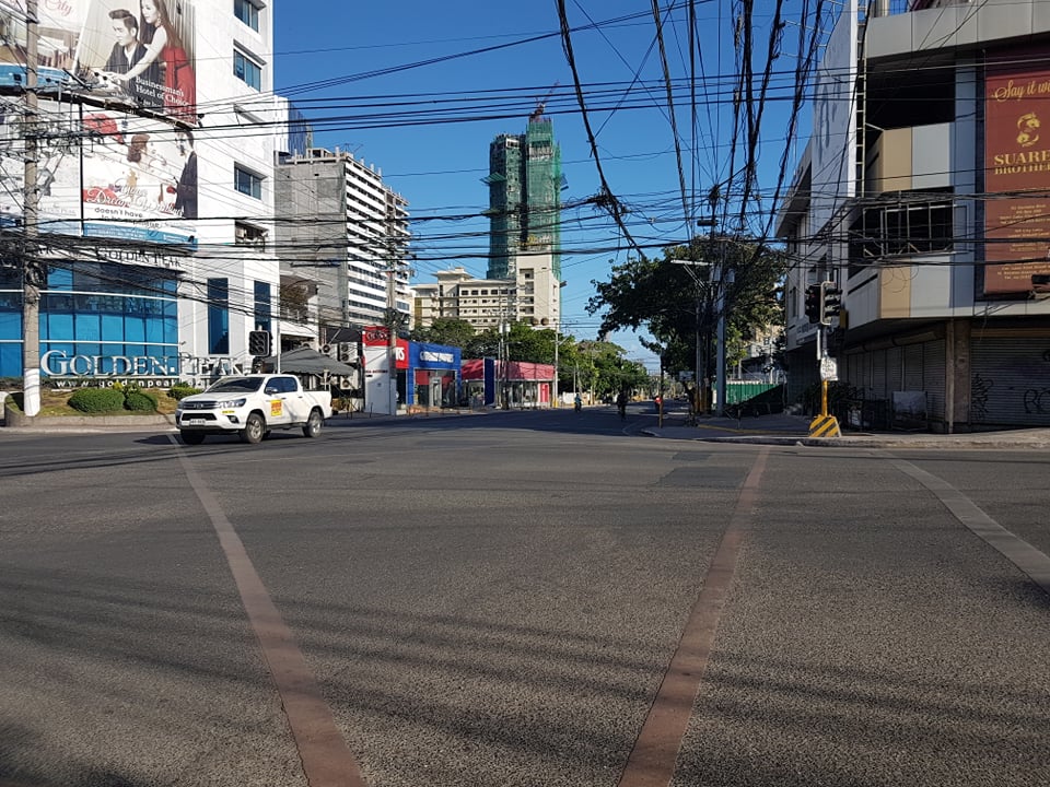 This is what the once busy area of downtown Cebu City -- the corner of Gorordo Avenue and Escario Street -- a week after the enhanced community quarantine (ECQ) has been implemented. |Alven Marie A. Timtim