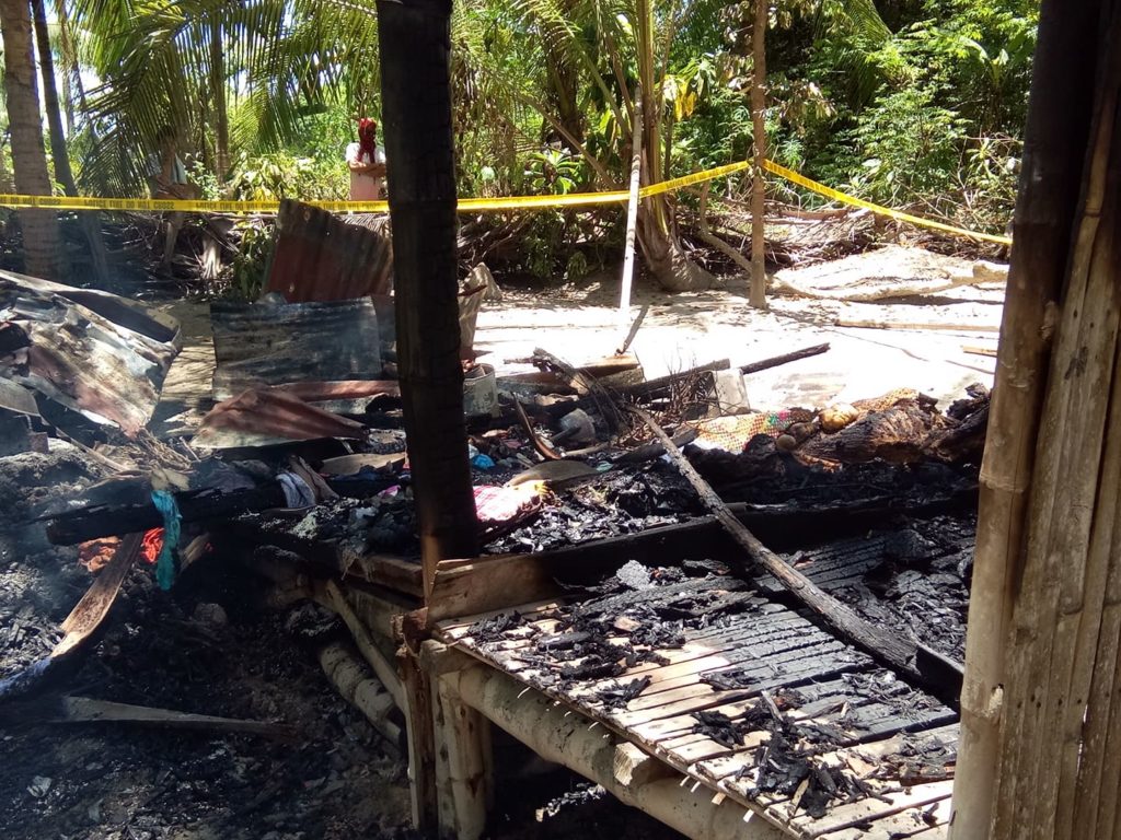 An afternoon fire in Alcantara town in southwestern Cebu kills a 49-year-old woman, who is a person with disability (PWD), who was left alone in the house. | Courtesy of Dumanjug Fire Station
