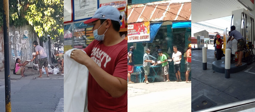 The Bacalla couple, who owns a food station in Tres de Abril gives out food packs to the homeless, delivery drivers and frontliners as there way of helping in this time of the COVID-19 pandemic. | Photos courtesy of Alzen Bacalla.