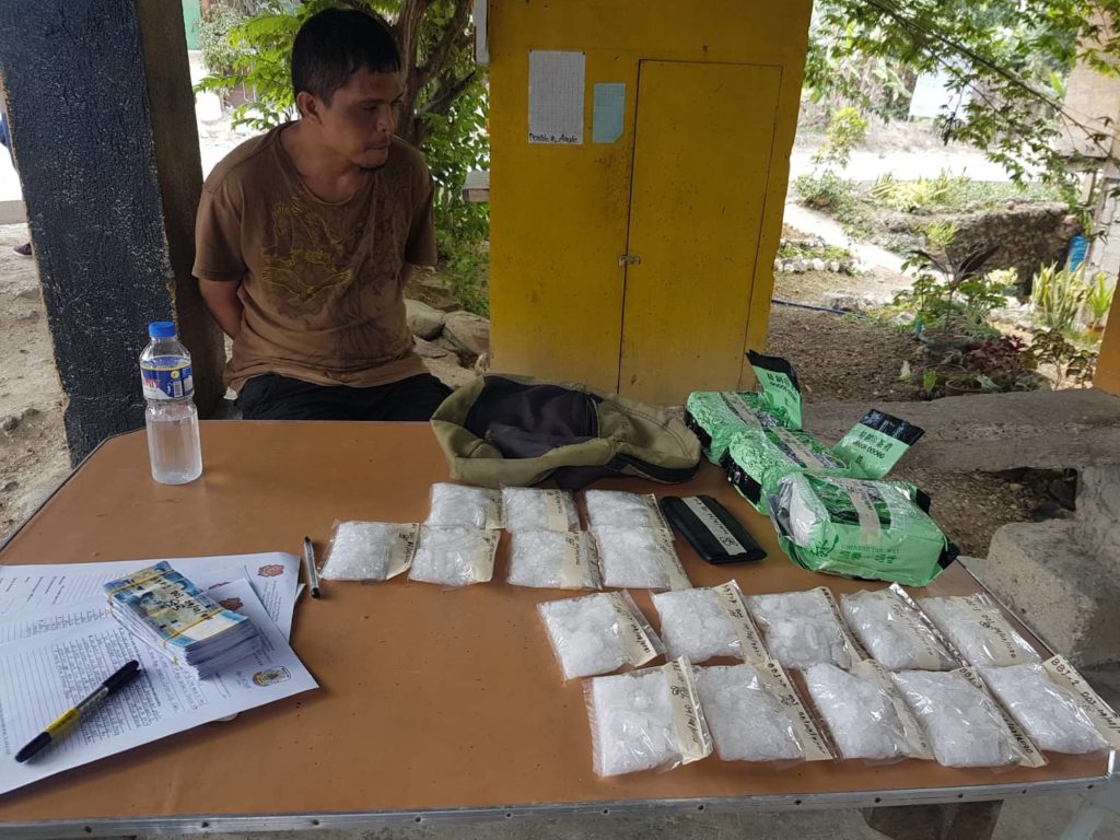 Roblen Mata Repdos of Carcar City, who was caught with P31 million worth of illegal drugs during a buy-bust operation on Wednesday, April 8, 2020, is not a Grad driver.  Police clarified this after they found out that Repdos earlier claim of being a Grab driver was untrue. |Photo from: Talisay City Police Station.