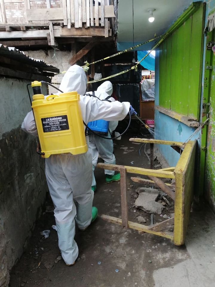 The Talisay City Health conducted a disinfection in Sitio Magay, Barangay Tangke, Talisay City. | Photo Courtesy of Talisay City PIO
