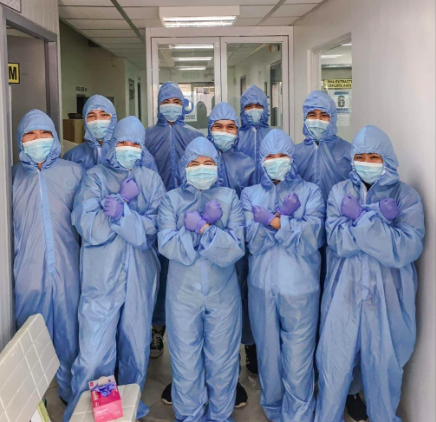 The medical technologists working at the molecular laboratory of the Vicente Sotto Memorial Medical Center in Cebu City are at the forefront of the COVID-19 war zone. | Photo Courtesy of John Marc Abarquez