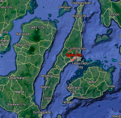 Satellite Map of Cebu City | via Google Maps