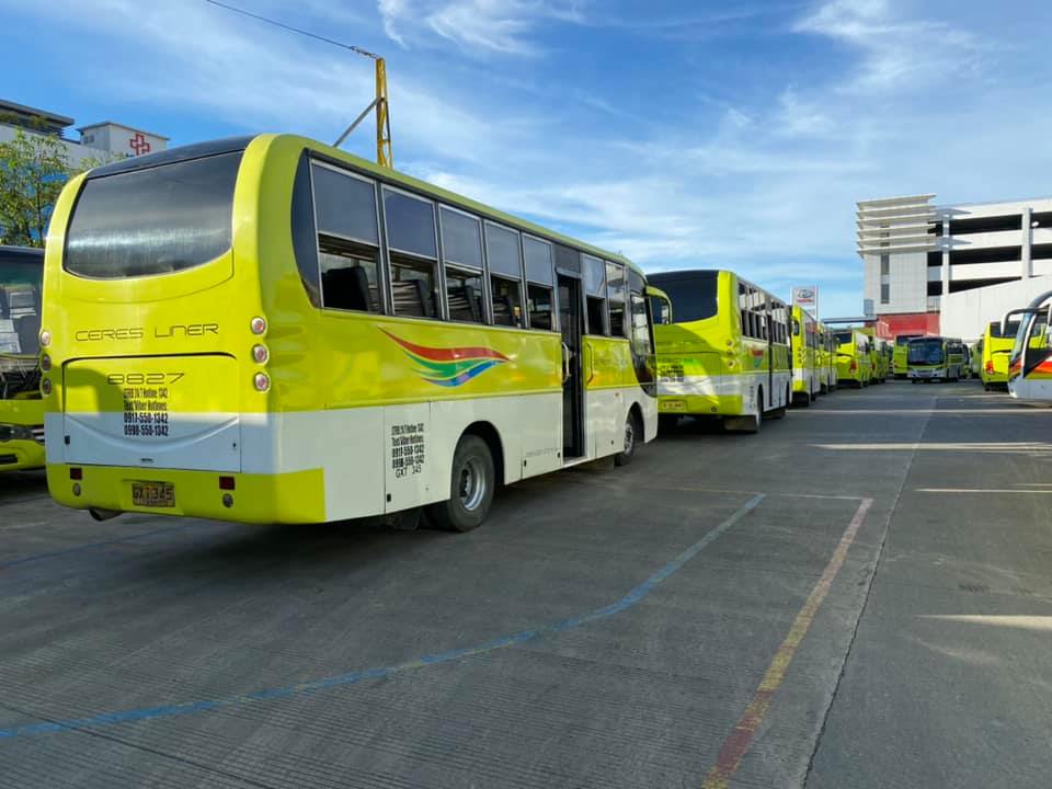 Ceres buses are ready to serve as temporary public transportation in Mandaue City. | Mandaue City PIO. 