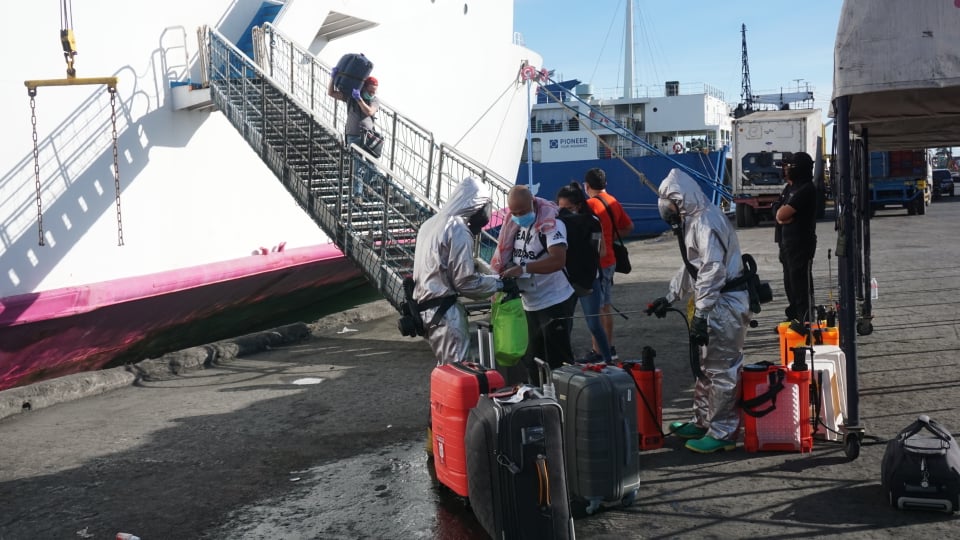 These are some of the repatriated overseas Filipino workers, who arrived on the MV Francis Xavier at past 3 p.m. on May 23, 2020. Another batch of OFWs are set to arrive on MV St. Francis Xavier tonight from Manila. | CDN Digital file photo