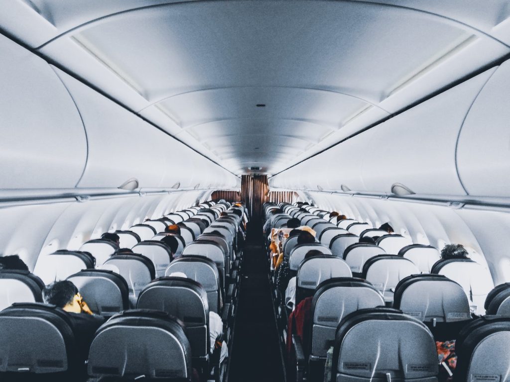Aisle of an airplane | STOCK PHOTO