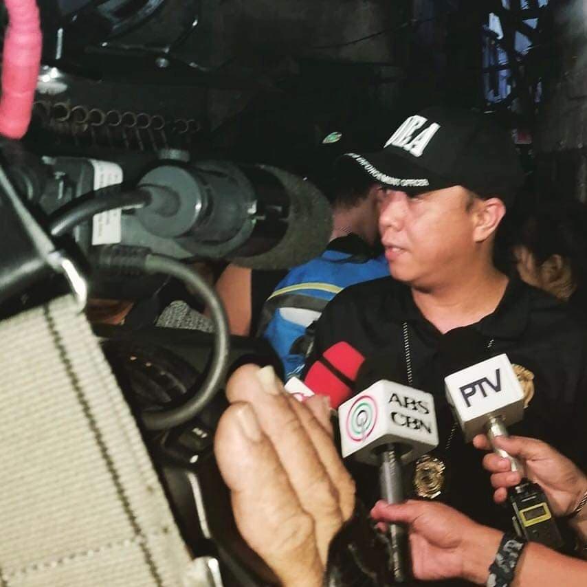 PDEA-7 Director Levi Ortiz is interviewed by reporters in this file photo.
