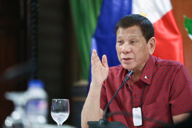 President Rodrigo Roa Duterte updates the nation on the government’s efforts in addressing the coronavirus disease  2019 (COVID-19) at the Malago Clubhouse in Malacañang on May 28, 2020. ACE MORANDANTE/PRESIDENTIAL PHOTO
