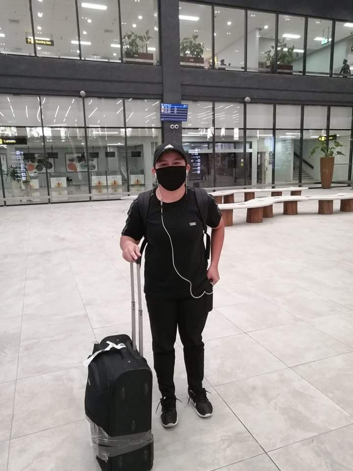 Arriane Parame, a stranded Oponganon athlete in Taguig, now home after being stranded in Luzon for nearly three months. | Photo from Junard "Ahong" Chan Facebook page.