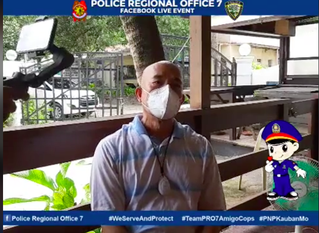 Major General Melquiades Feliciano, the Deputy Chief Implementor of IATF in Cebu, says the positivity rate in Cebu has gone down. | Screenshot of the live video from PRO-7