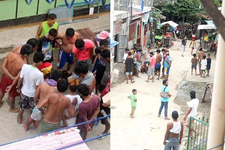 These were the images of residents in Barangay Basak Pardo who gathered in public to play "hantak" circulating online. The village chief was already issued a show cause order because of this. | Photo Courtesy of Atty. Juril Patiño