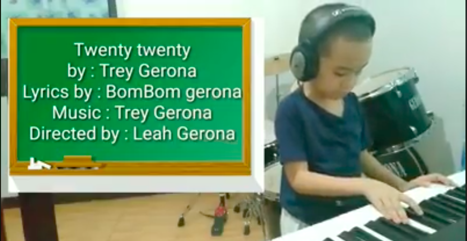 Six-year-old Trey playing the keyboards while singing to his original composition, "Twenty-twenty." | Video from Galiel Gerona
