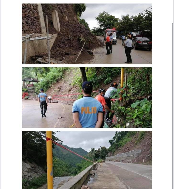 Minor landslides in Talisay City have prompted the city government to close the road leading to mountain barangays from bikers, joggers, sightseers, and mobile vendors. | Photo Courtesy of Mayor Gerald Anthony Gullas