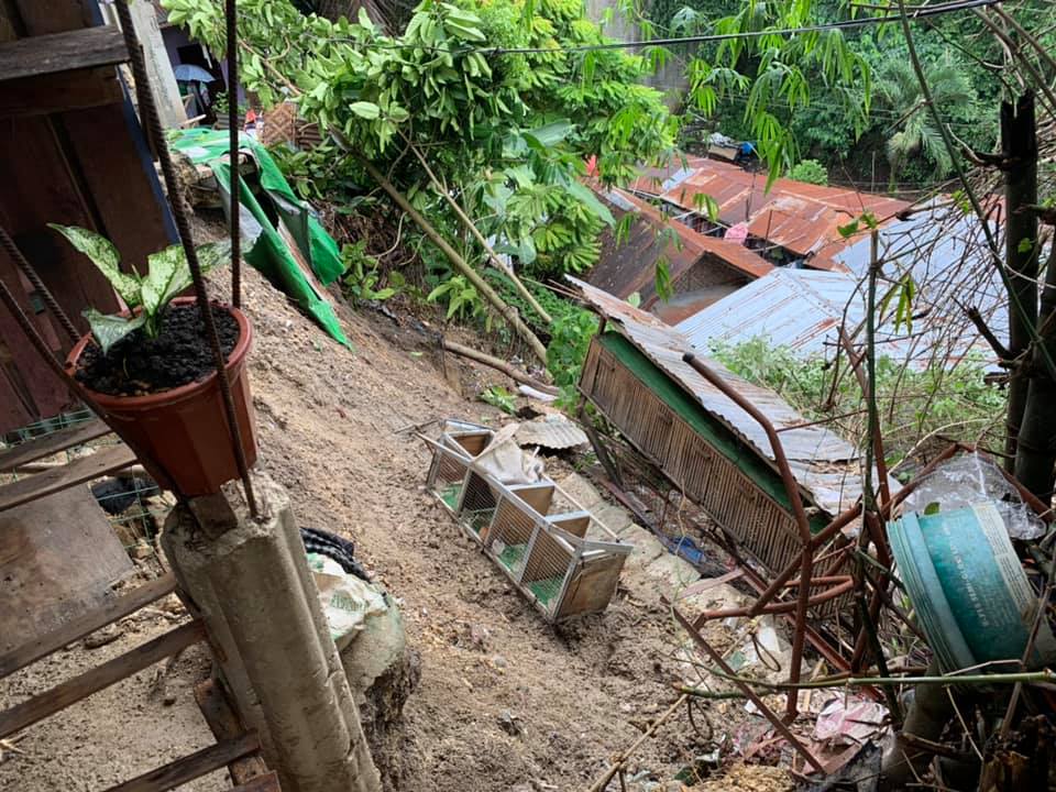 The CDRRMO or the City Disaster Risk Reduction and Management Office is asking the Cebu City Council to make it a requirement for barangays to submit a disaster plan before their annual budgets will be approved. Above are landslide-damaged parts of homes in Barangay Kalunasan in this September 16, 2020 photo. | Photo Courtesy of Cebu City PIO (file photo)