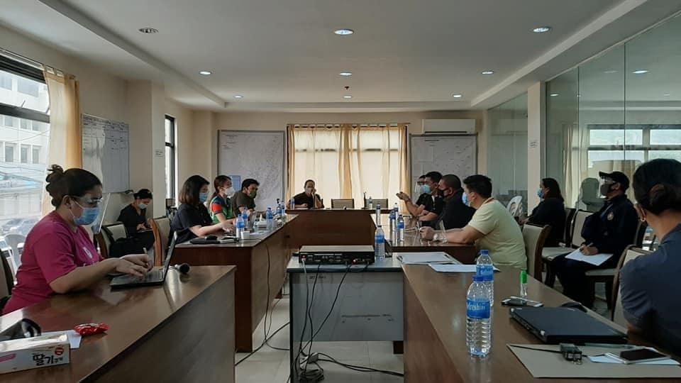 The Cebu City Emergency Operations Center or EOC holds a meeting on October 3, 3030 to discuss the monitoring of delivery services for the implementation of health protocols. | Photo Courtesy of Councilor Joel Garaganera