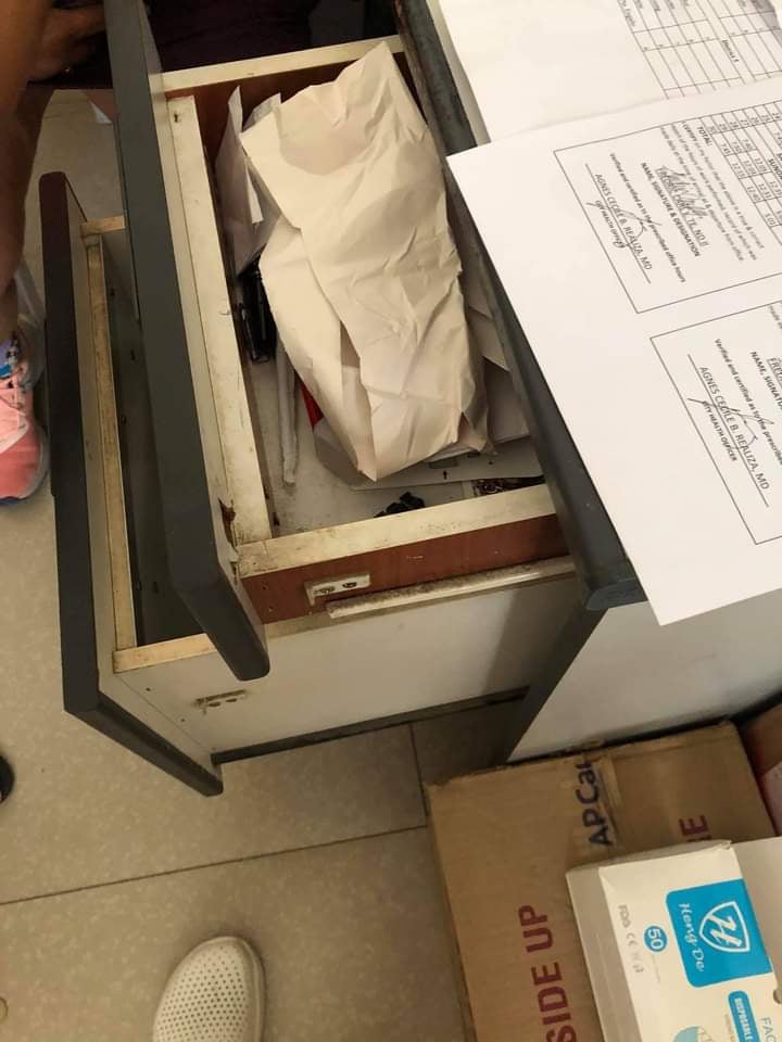 To stop the burglaries at the Lapu-Lapu City Hall compound, Mayor Junard Chan plans to tighten security at the city hall compound. Above is the drawer at the CESU office where the thief took the P50,000 cash during last Saturday's burglary. | Photo courtesy of Grace Carungay (file photo)