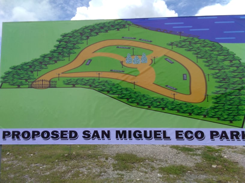 A billboard showing how San Miguel Corp. will develop a five hectares of the former Umapad dumpsite into an eco park. CDN Photo | Mary Rose Sagarino