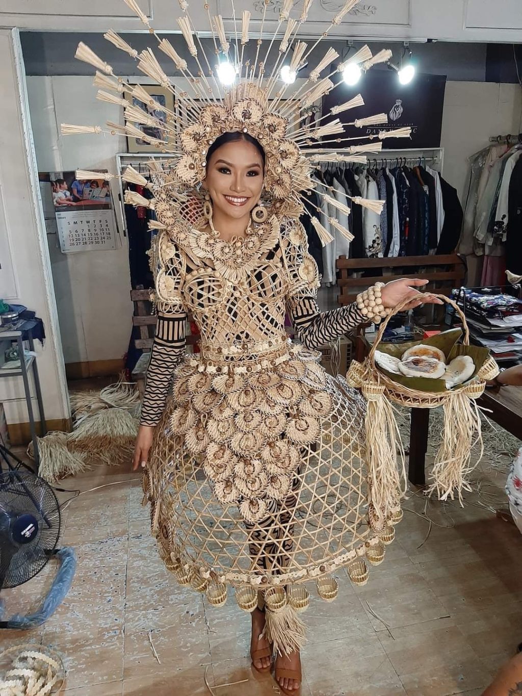 Miss Mandaue Lou Dominic Piczon wins the Best in National Costume for the Miss Universe Philippines 2020 with her bibingka-inspired costume. | Photo courtesy of Danny Booc