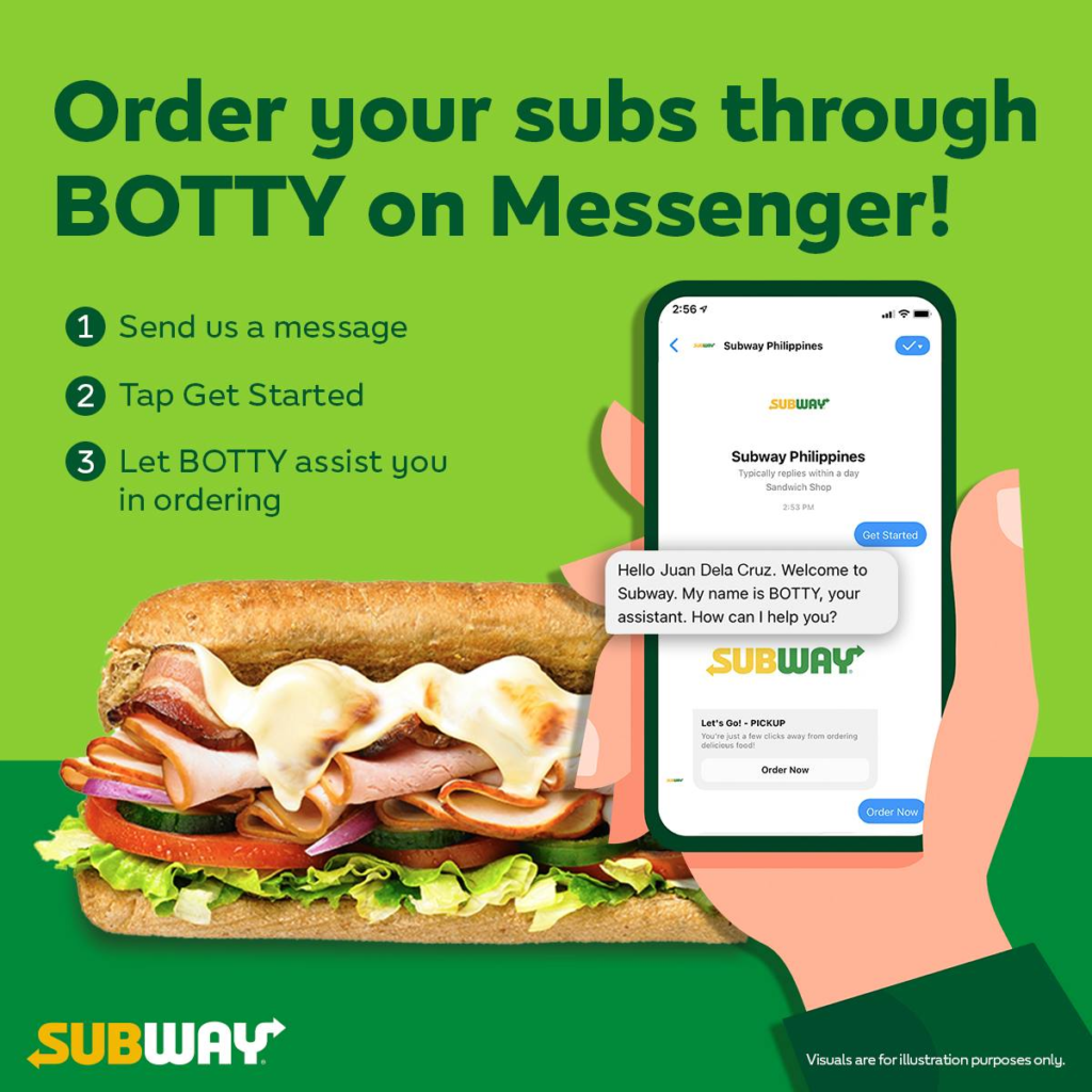 SUBWAY’s Helpful A.I. for pick-up orders on Messenger, “BOTTY”
