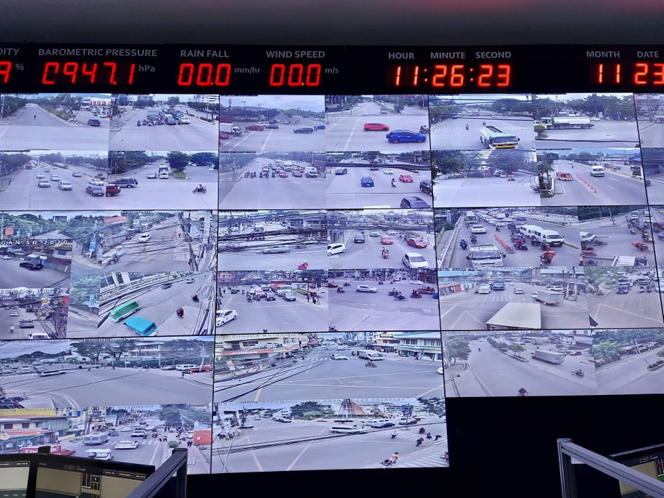 The Mandaue City command center has a video wall where personnel manning it can monitor several areas in the city. CDN Digital | Mary Rose Sagarino