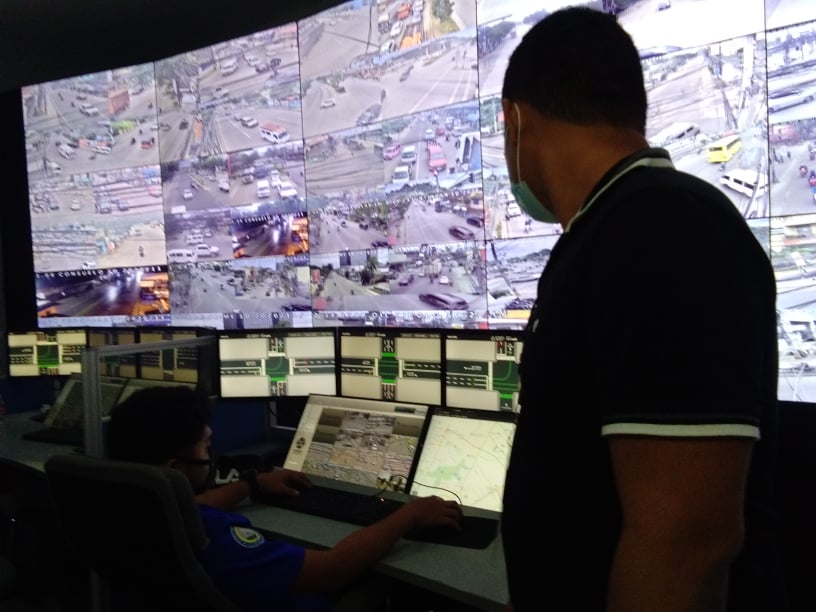 The once flat screen televisions are now a video wall where personnel manning the command center can monitor several areas. | CDN Digital photo - Mary Rose Sagarino