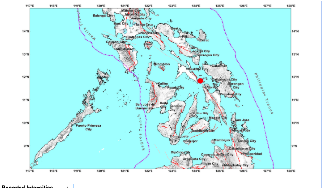 4.8-quake rocked Masbate; tremors felt in Cebu